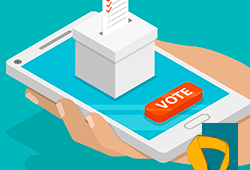 celular representando votação online em meio a pandemia